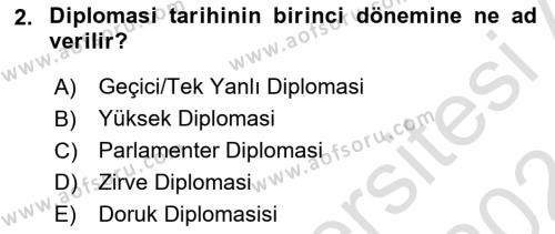 Osmanlı Diplomasisi Dersi 2023 - 2024 Yılı (Vize) Ara Sınavı 2. Soru