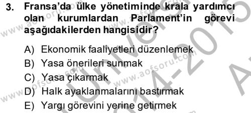 Türkiye´de Demokrasi Ve Parlemento Tarihi Dersi 2014 - 2015 Yılı (Vize) Ara Sınavı 3. Soru