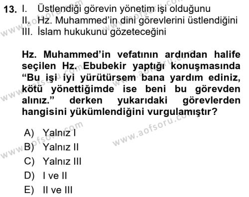 Türkiye´de Demokrasi Ve Parlemento Tarihi Dersi 2018 - 2019 Yılı (Vize) Ara Sınavı 13. Soru