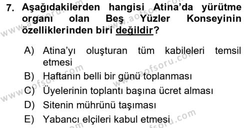 Türkiye´de Demokrasi Ve Parlemento Tarihi Dersi 2023 - 2024 Yılı (Vize) Ara Sınavı 7. Soru