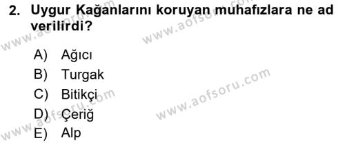 Türk Askeri Teşkilat Tarihi Dersi 2022 - 2023 Yılı (Vize) Ara Sınavı 2. Soru