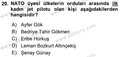 Türk Askeri Teşkilat Tarihi Dersi 2022 - 2023 Yılı (Final) Dönem Sonu Sınavı 20. Soru