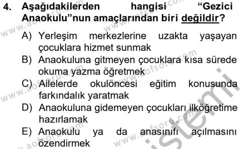 Türk Eğitim Tarihi Dersi 2012 - 2013 Yılı (Vize) Ara Sınavı 4. Soru