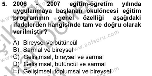 Türk Eğitim Tarihi Dersi 2012 - 2013 Yılı (Vize) Ara Sınavı 5. Soru