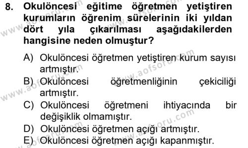 Türk Eğitim Tarihi Dersi 2012 - 2013 Yılı (Vize) Ara Sınavı 8. Soru