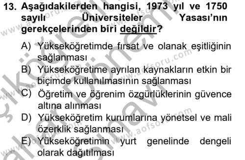 Türk Eğitim Tarihi Dersi 2012 - 2013 Yılı (Final) Dönem Sonu Sınavı 13. Soru