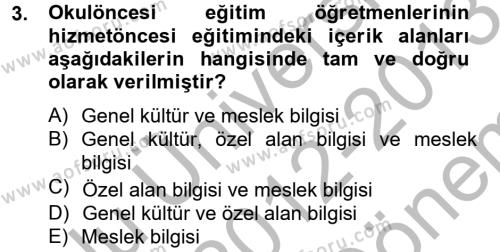 Türk Eğitim Tarihi Dersi 2012 - 2013 Yılı (Final) Dönem Sonu Sınavı 3. Soru
