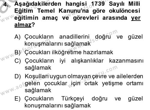 Türk Eğitim Tarihi Dersi 2013 - 2014 Yılı (Vize) Ara Sınavı 4. Soru