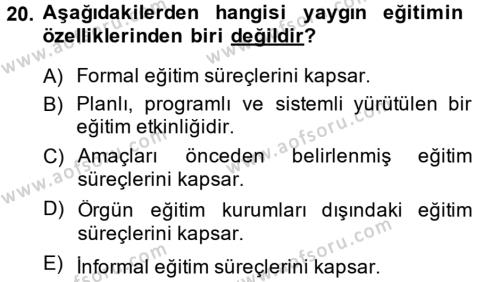 Türk Eğitim Tarihi Dersi 2013 - 2014 Yılı (Final) Dönem Sonu Sınavı 20. Soru