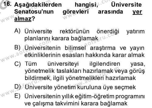 Türk Eğitim Tarihi Dersi 2014 - 2015 Yılı (Final) Dönem Sonu Sınavı 16. Soru