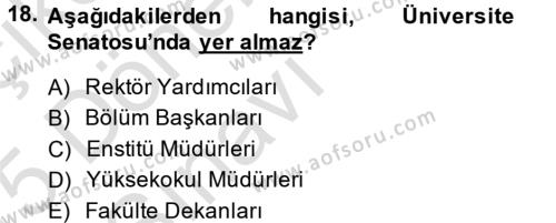 Türk Eğitim Tarihi Dersi 2014 - 2015 Yılı Tek Ders Sınavı 18. Soru