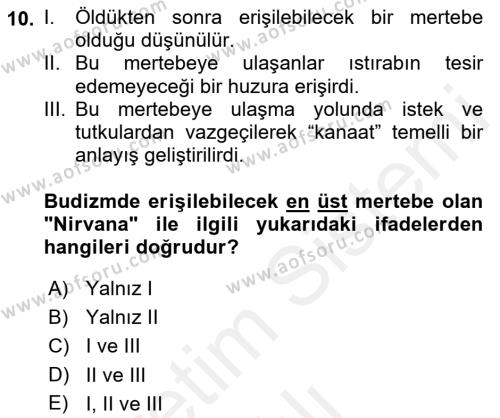 Eğitim Tarihi Dersi 2018 - 2019 Yılı (Vize) Ara Sınavı 10. Soru