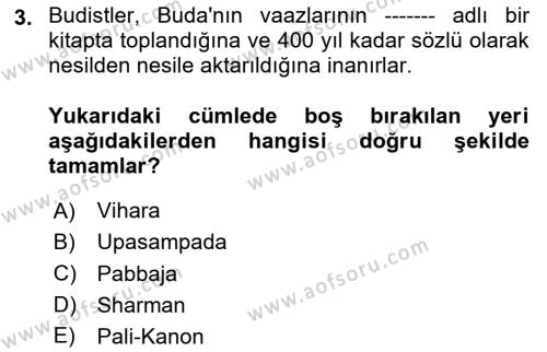 Eğitim Tarihi Dersi 2020 - 2021 Yılı Yaz Okulu Sınavı 3. Soru