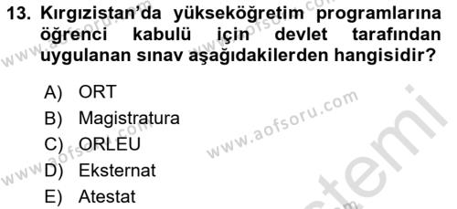 Eğitim Tarihi Dersi 2022 - 2023 Yılı (Final) Dönem Sonu Sınavı 13. Soru