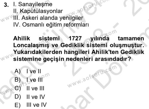 Eğitim Tarihi Dersi 2022 - 2023 Yılı (Final) Dönem Sonu Sınavı 3. Soru