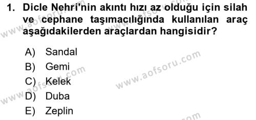 Birinci Dünya Savaşı’nda Türk Cepheleri Dersi 2023 - 2024 Yılı (Vize) Ara Sınavı 1. Soru