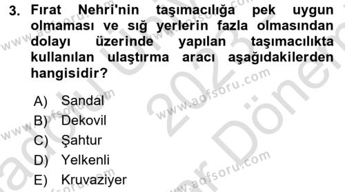 Birinci Dünya Savaşı’nda Türk Cepheleri Dersi 2023 - 2024 Yılı (Final) Dönem Sonu Sınavı 3. Soru