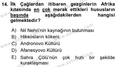 Sömürgecilik Tarihi (Avrupa-Amerika) Dersi 2023 - 2024 Yılı (Final) Dönem Sonu Sınavı 14. Soru