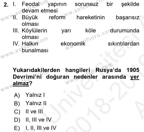 Çağdaş Türk Dünyası Dersi 2018 - 2019 Yılı (Vize) Ara Sınavı 2. Soru