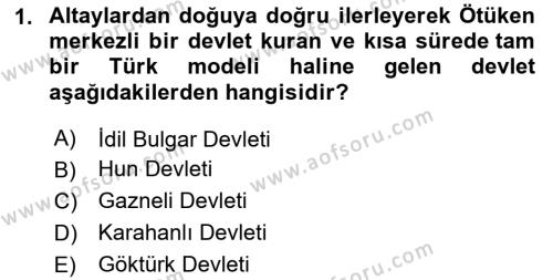 Türk Düşünce Tarihi Dersi 2023 - 2024 Yılı (Vize) Ara Sınavı 1. Soru