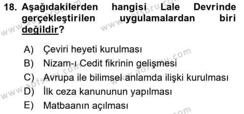 Türk Düşünce Tarihi Dersi 2023 - 2024 Yılı (Vize) Ara Sınavı 18. Soru