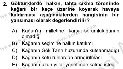 Türk Düşünce Tarihi Dersi 2023 - 2024 Yılı (Vize) Ara Sınavı 2. Soru