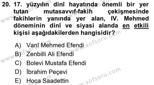 Türk Düşünce Tarihi Dersi 2023 - 2024 Yılı (Vize) Ara Sınavı 20. Soru