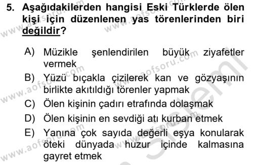 Türk Düşünce Tarihi Dersi 2023 - 2024 Yılı (Vize) Ara Sınavı 5. Soru