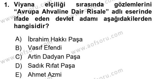 Türk Düşünce Tarihi Dersi 2023 - 2024 Yılı (Final) Dönem Sonu Sınavı 1. Soru