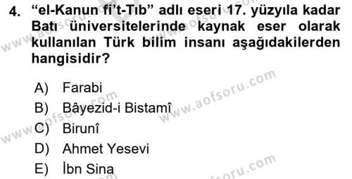 Türk Düşünce Tarihi Dersi 2023 - 2024 Yılı (Final) Dönem Sonu Sınavı 4. Soru