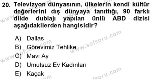 Türk Basın Tarihi Dersi 2022 - 2023 Yılı (Final) Dönem Sonu Sınavı 20. Soru