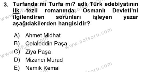 Türk Basın Tarihi Dersi 2022 - 2023 Yılı (Final) Dönem Sonu Sınavı 3. Soru