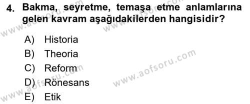 Tarih Felsefesi Dersi 2022 - 2023 Yılı Yaz Okulu Sınavı 4. Soru