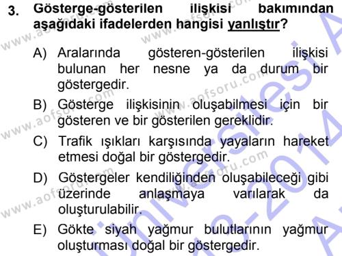 Türkçe Ses Bilgisi Dersi 2013 - 2014 Yılı (Vize) Ara Sınavı 3. Soru