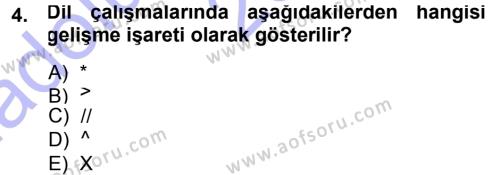 Türkçe Ses Bilgisi Dersi 2013 - 2014 Yılı (Vize) Ara Sınavı 4. Soru