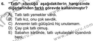 Türkçe Biçim Bilgisi Dersi 2012 - 2013 Yılı (Vize) Ara Sınavı 6. Soru