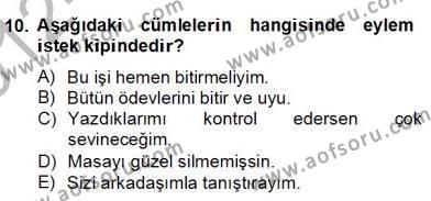 Türkçe Biçim Bilgisi Dersi 2012 - 2013 Yılı (Final) Dönem Sonu Sınavı 10. Soru
