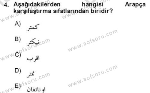 Osmanlı Türkçesine Giriş 2 Dersi 2021 - 2022 Yılı (Vize) Ara Sınavı 4. Soru