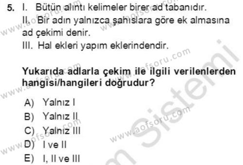 Osmanlı Türkçesine Giriş 2 Dersi 2021 - 2022 Yılı (Vize) Ara Sınavı 5. Soru