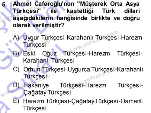Orhon Türkçesi Dersi 2014 - 2015 Yılı (Vize) Ara Sınavı 5. Soru