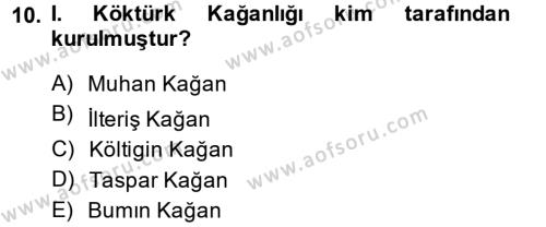 Orhun Türkçesi Dersi 2014 - 2015 Yılı (Vize) Ara Sınavı 10. Soru