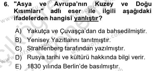 Orhun Türkçesi Dersi 2016 - 2017 Yılı (Vize) Ara Sınavı 6. Soru