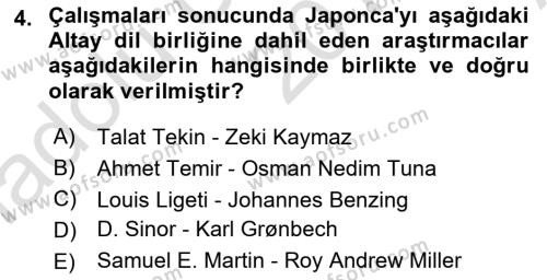 Orhun Türkçesi Dersi 2019 - 2020 Yılı Tek Ders Sınavı 4. Soru