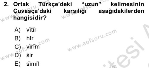 Orhun Türkçesi Dersi 2021 - 2022 Yılı (Vize) Ara Sınavı 2. Soru