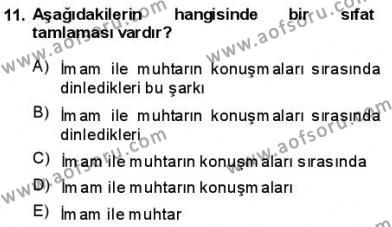 Türkçe Cümle Bilgisi 1 Dersi 2013 - 2014 Yılı (Vize) Ara Sınavı 11. Soru
