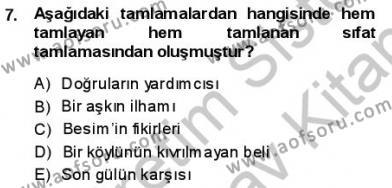Türkçe Cümle Bilgisi 1 Dersi 2013 - 2014 Yılı (Vize) Ara Sınavı 7. Soru