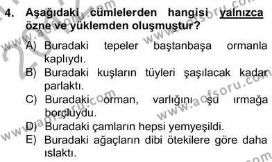 Türkçe Cümle Bilgisi 2 Dersi 2012 - 2013 Yılı (Vize) Ara Sınavı 4. Soru