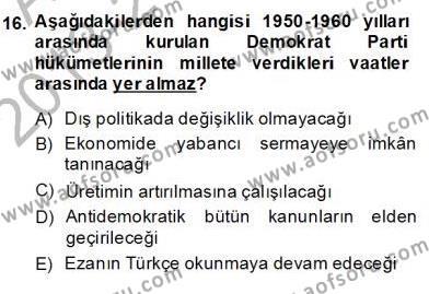 Türkçe Cümle Bilgisi 2 Dersi 2013 - 2014 Yılı (Final) Dönem Sonu Sınavı 16. Soru