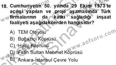Türkçe Cümle Bilgisi 2 Dersi 2013 - 2014 Yılı (Final) Dönem Sonu Sınavı 18. Soru