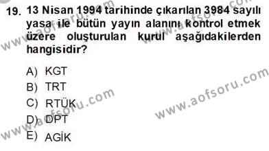 Türkçe Cümle Bilgisi 2 Dersi 2013 - 2014 Yılı (Final) Dönem Sonu Sınavı 19. Soru